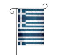 WHJDPP Drapeau de jardin imprimé drapeau grec 30,5 x 45,7 cm pour décoration de cour avec une largeur de poteau de 3 cm (drapeau uniquement, mât non inclus)