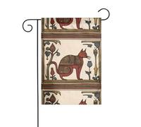 WHJDPP Drapeau de jardin médiéval avec impression chat 30,5 x 45,7 cm pour décoration de cour avec une largeur de poteau de 3 cm (drapeau uniquement, mât non inclus)