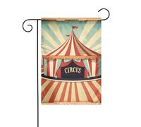 WHJDPP Drapeau de jardin vintage avec impression de fond de cirque 30,5 x 45,7 cm pour décoration de cour avec une largeur de poteau de 3 cm (drapeau uniquement, mât non inclus)