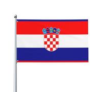 WHJDPP Drapeau de la République de Croatie - 0,9 x 1,5 m - Drapeaux décoratifs d'extérieur - Bannière en polyester de haute qualité pour cour, terrasse et présentations festives