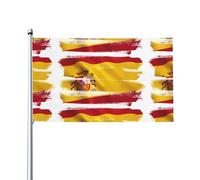WHJDPP Drapeau de l'Espagne - 0,9 x 1,5 m - Décoration extérieure - Bannière en polyester durable pour cour, terrasse, porche et présentations festives - Couleurs vives et installation facile