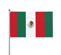 WHJDPP Drapeau du Mexique imprimé - Décoration extérieure - 0,9 x 1,5 m - Bannière en polyester durable pour cour, terrasse, porche et présentations festives - Couleurs vives et installation facile
