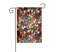 WHJDPP Drapeaux de jardin à cinq branches avec palmier étoilé - 30,5 x 45,7 cm - Pour décoration de cour avec une largeur de poteau de 3 cm (drapeau uniquement, mât non inclus)