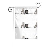 WHJDPP Drapeaux de jardin abandonnés avec impression de journal 30,5 x 45,7 cm pour décoration de cour avec une largeur de poteau de 3 cm (drapeau uniquement, mât non inclus)