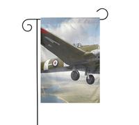 WHJDPP Drapeaux de jardin avec impression d'avion de la Seconde Guerre mondiale 30,5 x 45,7 cm pour décoration de cour avec une largeur de poteau de 3 cm (drapeau uniquement, mât non inclus)