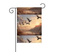 WHJDPP Drapeaux de jardin avec impression de migration d'oiseaux 30,5 x 45,7 cm pour décoration de cour avec une largeur de poteau de 3 cm (drapeau uniquement, mât non inclus)