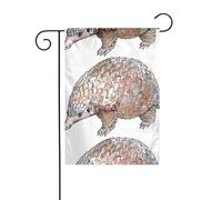 WHJDPP Drapeaux de jardin avec impression de pangolin esquissé, 30,5 x 45,7 cm pour décoration de cour avec une largeur de poteau de 3 cm (drapeau uniquement, mât non inclus)