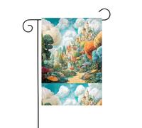 WHJDPP Drapeaux de jardin avec impression du monde des contes de fées 30,5 x 45,7 cm pour décoration de cour avec une largeur de poteau de 3 cm (drapeau uniquement, mât non inclus)