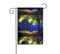 WHJDPP Drapeaux de jardin avec impression lumière étoilée la nuit - 30,5 x 45,7 cm - Pour décoration de cour - Largeur de poteau de 3 cm (drapeau uniquement, mât non inclus)