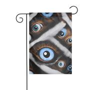 WHJDPP Drapeaux de jardin avec impression « The evil eye looked » - 30,5 x 45,7 cm - Pour décoration de cour - Largeur de poteau de 3 cm (drapeau uniquement, mât non inclus)