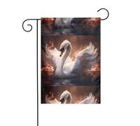 WHJDPP Drapeaux de jardin élégants avec impression cygne 30,5 x 45,7 cm pour décoration de cour avec une largeur de poteau de 3 cm (drapeau uniquement, mât non inclus)