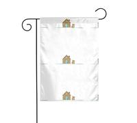 WHJDPP Drapeaux de jardin imprimés Baby Bear in the little house 30,5 x 45,7 cm pour décoration de cour avec une largeur de poteau de 3 cm (drapeau uniquement, mât non inclus)