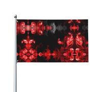 WHJDPP Drapeaux décoratifs d'extérieur en polyester de haute qualité pour cour, terrasse et présentations festives - Rouge noir et blanc - 0,9 x 1,5 m