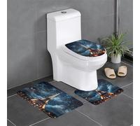 WHJDPP Ensemble de 3 tapis de bain antidérapants à séchage rapide Motif Tour de Paris
