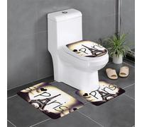 WHJDPP Ensemble de tapis de sol 3 pièces Tour Eiffel Love Paris Picture absorbant l'eau et antidérapant pour salle de bain, toilettes et cuisines