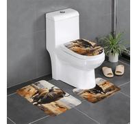 WHJDPP Ensemble de trois pièces antidérapant à séchage rapide pour salle de bain Motif troupeau de bison d'Amérique du Nord