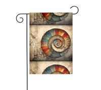 WHJDPP Fibonacci Fragments Impression Drapeaux de jardin 30,5 x 45,7 cm pour décoration de cour avec une largeur de poteau de 3 cm (drapeau uniquement, mât non inclus)
