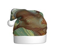 WHJDPP Gros plan d'une grenouille de couleur fumée Image Chapeaux de Noël en peluche pour hommes et femmes, chapeaux de Noël pour adultes pour le Nouvel An