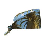 WHJDPP Group of Palm Trees Bonnet de travail pour femme et homme Réglable Absorbant la transpiration Respirant Noir
