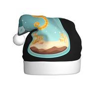 WHJDPP Hippocampe dans une bouteille en verre Image Chapeau de Noël pour adulte Convient pour Halloween, Noël et Nouvel An