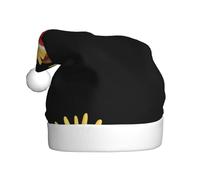 WHJDPP Joli chapeau de Noël avec imprimé chiot gourmand pour adulte, doux, léger et moelleux pour homme et femme