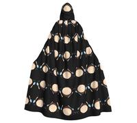 WHJDPP Jolie cape à capuche pour adulte avec imprimé popcorn pour Halloween, jeu de rôle