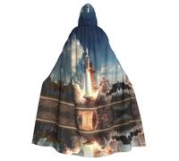 WHJDPP Kennedy Cape à capuche pour adulte Motif fusée du centre spatial pour Halloween et événements à thème