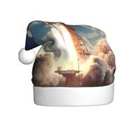 WHJDPP Kennedy Space Center Rocket Launch Chapeau de Noël imprimé pour adultes Célébrations festives Cadeau pour homme et femme