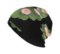 WHJDPP Kitten in The Flower Roll Printed Adult Knit Beanie - Bonnet extensible doux et confortable pour homme et femme - Noir
