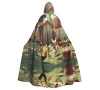 WHJDPP La cape à capuche BackYard Chickens Picture pour adulte est un poncho à capuche super grand, confortable et durable pour Halloween