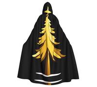 WHJDPP La cape à capuche Golden Christmas Tree Picture pour adulte est un poncho à capuche super grand, confortable et durable pour Halloween