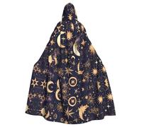 WHJDPP La cape à capuche Golden Stars In The Night Sky Picture pour adulte est un poncho à capuche super grand, confortable et durable pour Halloween