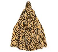 WHJDPP La cape à capuche pour adulte à imprimé léopard rayé est un poncho à capuche super grand, confortable et durable pour Halloween