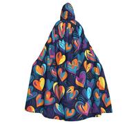 WHJDPP La cape à capuche pour adulte avec impression de cœur abstrait est un poncho à capuche super grand, confortable et durable pour Halloween