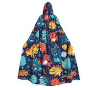 WHJDPP La cape à capuche pour adulte avec impression monstre dinosaure est un poncho à capuche super grand, confortable et durable pour Halloween