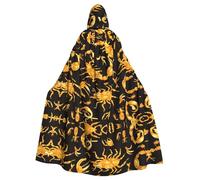 WHJDPP La cape à capuche pour adulte avec impression scorpion doré est un poncho à capuche super grand, confortable et durable pour Halloween