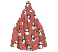 WHJDPP La cape à capuche pour adulte avec imprimé bonhomme de neige heureux de Noël est un poncho à capuche super grand, confortable et durable pour Halloween