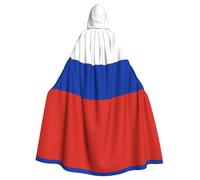 WHJDPP La cape à capuche pour adulte avec imprimé drapeau russe est un poncho à capuche super grand, confortable et durable pour Halloween