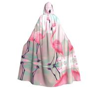 WHJDPP La cape à capuche pour adulte avec imprimé flamant rose est un poncho à capuche super grand, confortable et durable pour Halloween