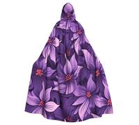 WHJDPP La cape à capuche pour adulte avec imprimé floral violet coloré est un poncho à capuche super grand, confortable et durable pour Halloween