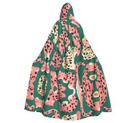 WHJDPP La cape à capuche pour adulte avec imprimé léopard abstrait est un poncho à capuche super grand, confortable et durable pour Halloween