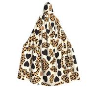 WHJDPP La cape à capuche pour adulte avec imprimé léopard est un poncho à capuche super grand, confortable et durable pour Halloween