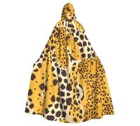 WHJDPP La cape à capuche pour adulte avec imprimé léopard jaune est un poncho à capuche super grand, confortable et durable pour Halloween