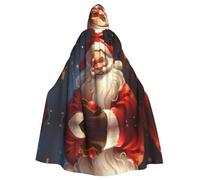 WHJDPP La cape à capuche pour adulte avec imprimé Père Noël mignon est un poncho à capuche super grand, confortable et durable pour Halloween