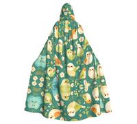 WHJDPP La cape à capuche pour adulte avec imprimé petit oiseau est un poncho à capuche super grand, confortable et durable pour Halloween