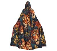 WHJDPP La cape à capuche pour adulte avec imprimé tigre lions et léopard est un poncho à capuche super grand, confortable et durable pour Halloween