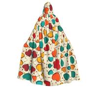 WHJDPP La cape à capuche pour adulte avec motif cœur coloré est un poncho à capuche super grand, confortable et durable pour Halloween