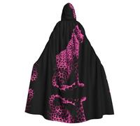 WHJDPP La cape à capuche pour adulte avec motif léopard violet est un poncho à capuche super grand, confortable et durable pour Halloween