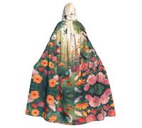 WHJDPP La cape à capuche pour adulte avec motif oiseau et fleur est un poncho à capuche super grand, confortable et durable pour Halloween