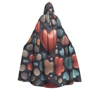 WHJDPP La cape à capuche pour adulte en forme de cœur est un poncho à capuche super grand, confortable et durable pour Halloween